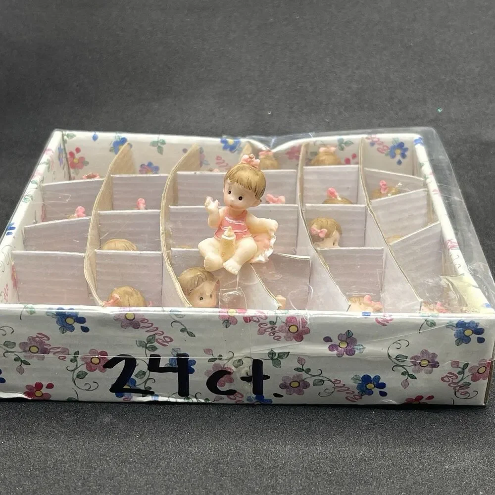 VTG Baby Shower Party Favor Table or Cake Topper Mini Baby Girl Set of 24
